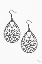 Load image into Gallery viewer, Lovely Lotus - Black Gunmetal Earrings