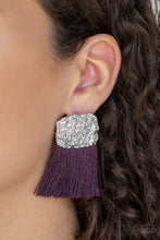 Load image into Gallery viewer, Plume Bloom - Purple Post Earrings