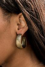 Load image into Gallery viewer, Calling All The Shots - Brass Hoop Earrings