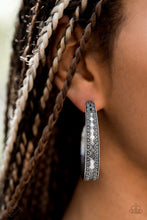 Load image into Gallery viewer, Textured Treasure - Silver Hoop Earrings