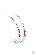 Load image into Gallery viewer, Completely Hooked - Red Hoop Earrings