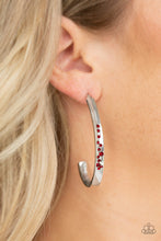Load image into Gallery viewer, Completely Hooked - Red Hoop Earrings