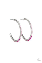 Load image into Gallery viewer, Rhinestone Revamp - Pink Hoop Earrings