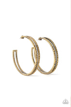 Load image into Gallery viewer, Double The Bling - Brass Hoop Earrings
