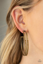 Load image into Gallery viewer, Double The Bling - Brass Hoop Earrings