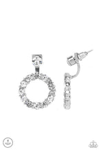Load image into Gallery viewer, Diamond Halo - White Double-Sided Post Earrings