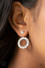 Load image into Gallery viewer, Diamond Halo - White Double-Sided Post Earrings