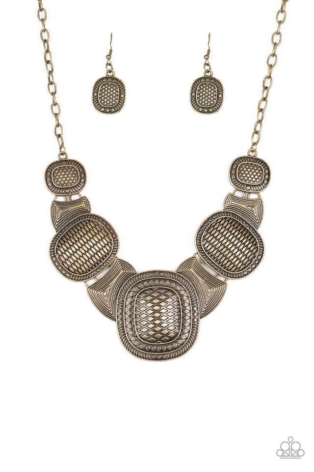 Prehistoric Powerhouse - Brass Necklace