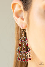 Load image into Gallery viewer, Chandelier Shimmer - Red Earrings