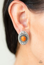 Load image into Gallery viewer, Stone Tiki - Orange Post Earrings