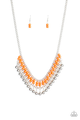 Beaded Bliss - Orange Necklace