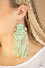 Load image into Gallery viewer, MACRAME, Myself, and I - Green Earrings