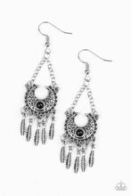 Load image into Gallery viewer, Fabulously Feathered - Black Earrings