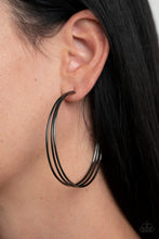 Load image into Gallery viewer, Rimmed Radiance - Black Gunmetal Hoop Earrings