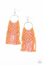 Load image into Gallery viewer, Macrame Rainbow - Orange Earrings