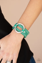 Load image into Gallery viewer, Studded Statement-Maker - Green Bracelet
