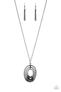 Dizzying Decor - Black Gunmetal Necklace