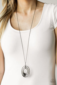 Dizzying Decor - Black Gunmetal Necklace