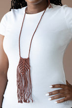 Load image into Gallery viewer, Macramé Mantra - Brown Necklace
