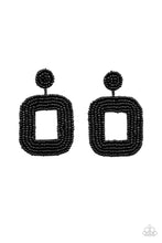 Load image into Gallery viewer, Beaded Bella - Black Post Earrings