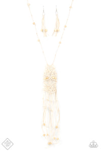 Macrame Majesty - White Necklace