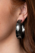 Load image into Gallery viewer, Fearlessly Flared - Black Gunmetal Hoop Earrings