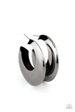 Load image into Gallery viewer, Chic CRESCENTO - Black Gunmetal Hoop Earrings