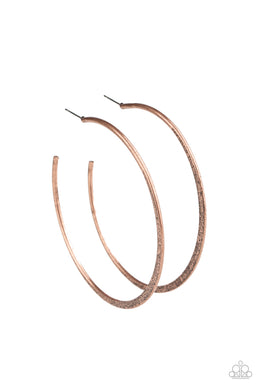 Flat Spin - Copper Hoop Earrings