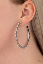 Load image into Gallery viewer, Radiant Ridges - Silver Hoop Earrings