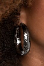 Load image into Gallery viewer, Hey, HAUTE-Shot - Black Gunmetal Hoop Earrings