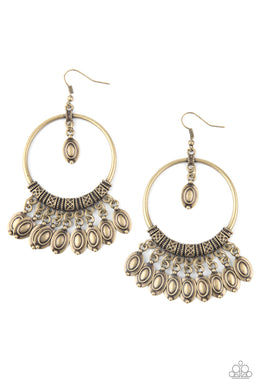 Metallic Harmony - Brass Earrings
