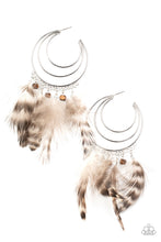 Load image into Gallery viewer, Freely Free Bird - Brown Hoop Earrings