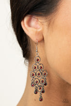 Load image into Gallery viewer, Chandelier Cameo - Red Earrings