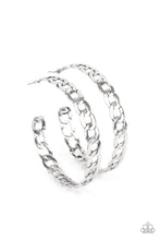 Load image into Gallery viewer, Climate CHAINge - Silver Hoop Earrings