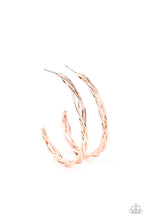 Load image into Gallery viewer, Twisted Tango - Rose Gold Hoop Earrings