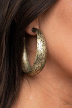 Load image into Gallery viewer, Sahara Sandstorm - Brass Hoop Earrings