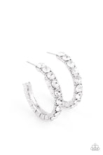 Load image into Gallery viewer, CLASSY is in Session - White Hoop Earrings