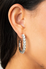 Load image into Gallery viewer, CLASSY is in Session - White Hoop Earrings