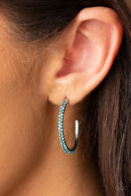 Load image into Gallery viewer, Dont Think Twice - Blue Hoop Earrings