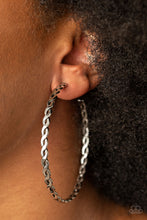 Load image into Gallery viewer, Infinite Twist - Silver Hoop Earrings