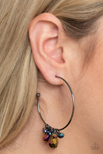 Load image into Gallery viewer, Dazzling Downpour - Multi Gunmetal Hoop Earrings