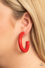 Load image into Gallery viewer, Woodsy Wonder - Red Hoop Earrings