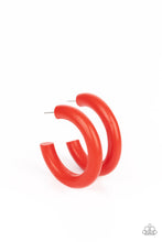 Load image into Gallery viewer, Woodsy Wonder - Red Hoop Earrings