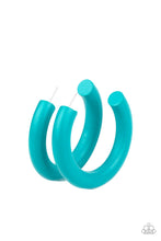 Load image into Gallery viewer, I WOOD Walk 500 Miles - Blue Hoop Earrings
