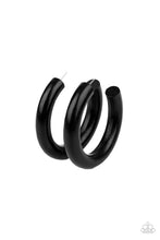 Load image into Gallery viewer, I WOOD Walk 500 Miles - Black Hoop Earrings
