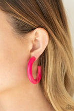 Load image into Gallery viewer, Woodsy Wonder - Pink Hoop Earrings