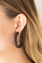 Load image into Gallery viewer, Woodsy Wonder - Brown Hoop Earrings
