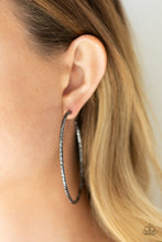 Load image into Gallery viewer, Voluptuous Volume - Black Gunmetal Hoop Earrings