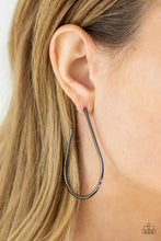 Load image into Gallery viewer, City Curves - Black Gunmetal Hoop Earrings