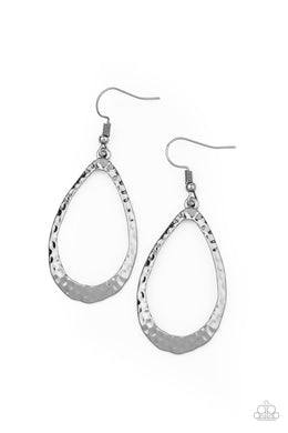 BEVEL-headed Brilliance - Black (Gunmetal) Earrings